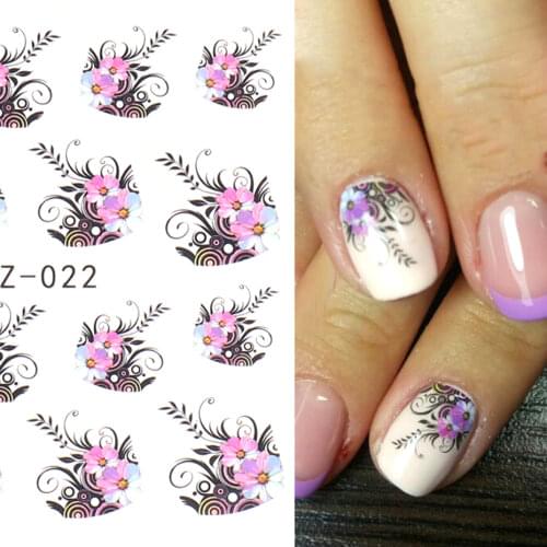 1 sheet Beauty Pink Flower Water Transfer Nail Sticker Nail Art Decals DIY Decorations Manicure Sliders Tip Tool LASTZ022-1