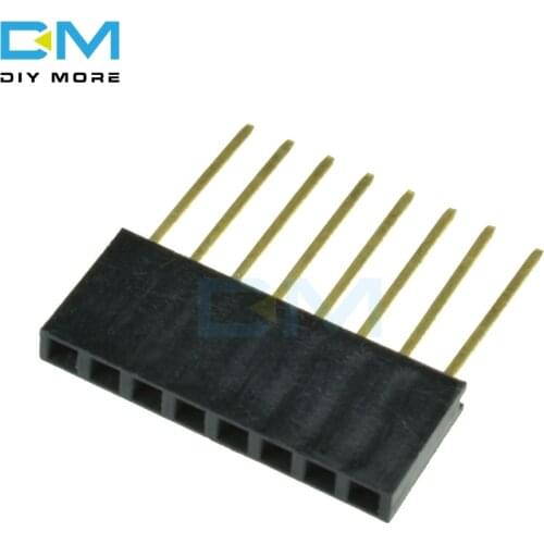 10pcs Single Row 8 Pin 8PIN Stackable Shield Female Header for Arduino Diy Kit Electronic PCB Board Module 2.54 mm 2.54mm Pitch