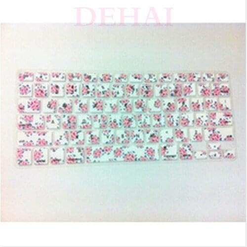 10PCS Flower Floral Pattern Silicone Laptop keyboard Skin Protector Cover film Guard for Apple Macbook Pro Air Retina 13 15 17
