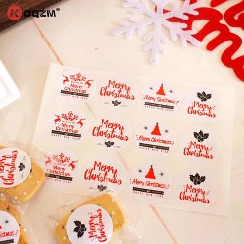 120pcs Hand Made Seal Paper Sticker For Christmas Candy Cookie Packing Bag Box DIY Decorative Accessories Label Multifunction