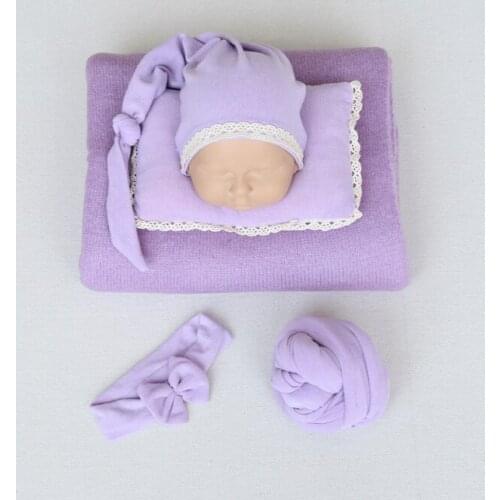 14Colors Hat + Headband + Pillow + Wrap + Blanket 5 Pieces / Set For Newborn Boys And Girls Photography Props Photo Accessories