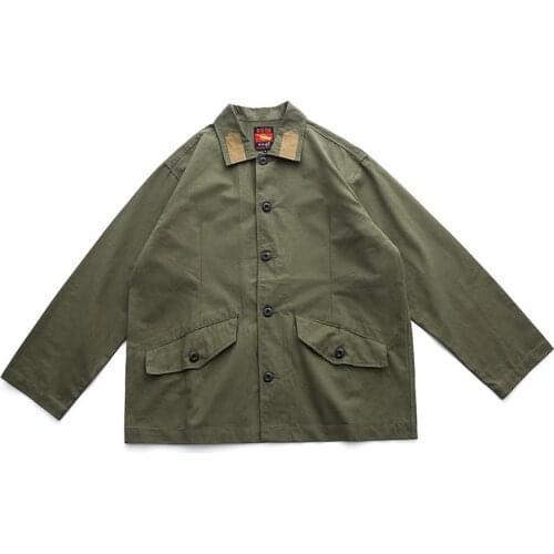 2020 new jacket mens bag cover diagonal pocket ins military style tooling jacket for men