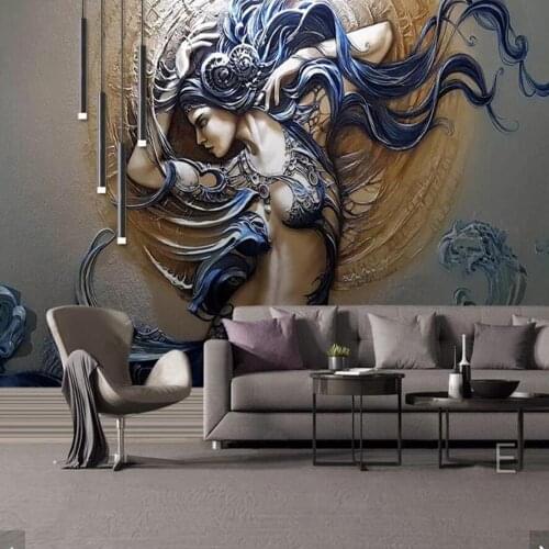 3D Embossed Fashion Sex Girl Wallpaper Mural Wall Paper Rolls for Living Room Photo Wallpaper Murals Contact Paper Custom