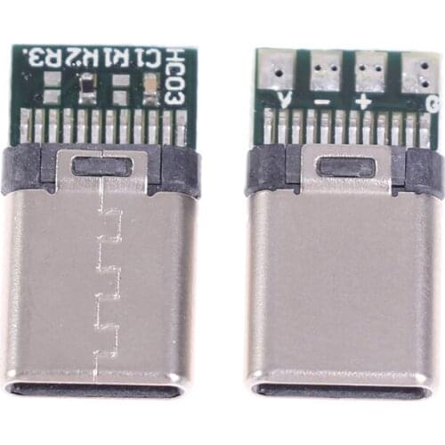 5/10Pcs USB 3.1 Type C Male DIY Solder Cable Plug Connector Socket PC Board