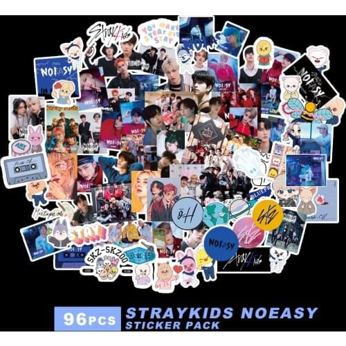96pcs/set Kpop Stray kids Character Stickers No Easy New Album High quality HD Photo Straykids Waterproof Sticker for Laptop Cup