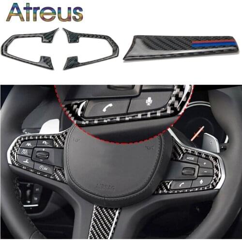 Atreus For BMW G30 5 Series BMW G01 X3 2018 M Performance Carbon Fiber Steering Wheel Interior Stickers Car-Styling Accessories