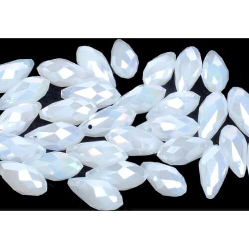 White AB Briolette Pendant Waterdrop Austrian Crystal beads 5*7mm/6*12mm Teardrop Glass Beads For Jewelry Making Bracelet