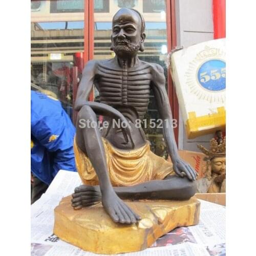 Bi0011623 Tibet Classical Buddhism Bronze Bone arhat Temple Damo Buddha Statue