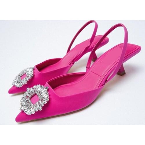 2019 Summer High Heel Sandal For Women Female Sandals All-Match Buckle Strap Spring Shoes Ladies Heeled Comfort Block Woman