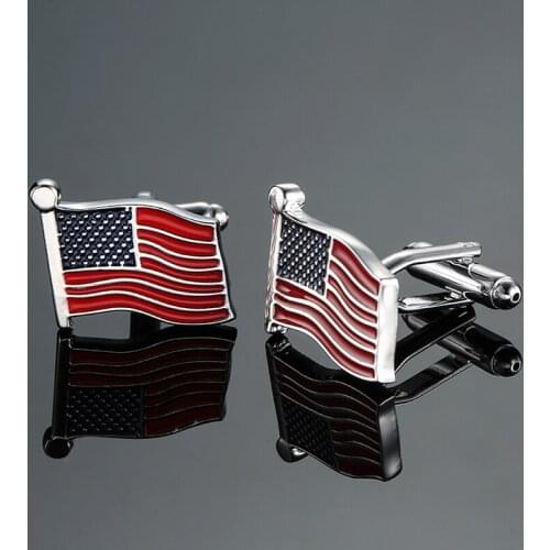 DY New high quality brass enamel process American flag Cufflinks fashion Mens French shirt Cufflink free shipping
