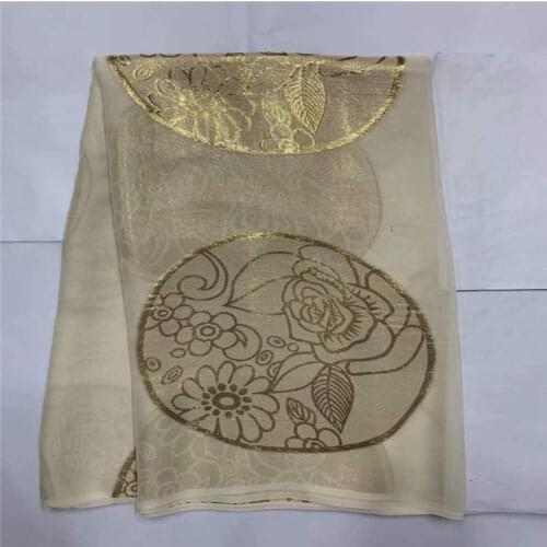 Hot Selling Design High Quality African Metal Silk Fabric 5 Yards African Silk Fabric For Ladies Party Clothing! LXF1053