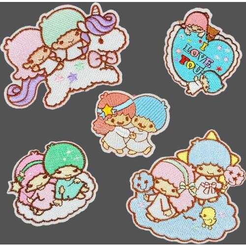 Cartoon Lovely boy and girl Embroidered Patches Iron On Badges Patchwork Sewing Applique Jacket Jeans Backpack Stickers