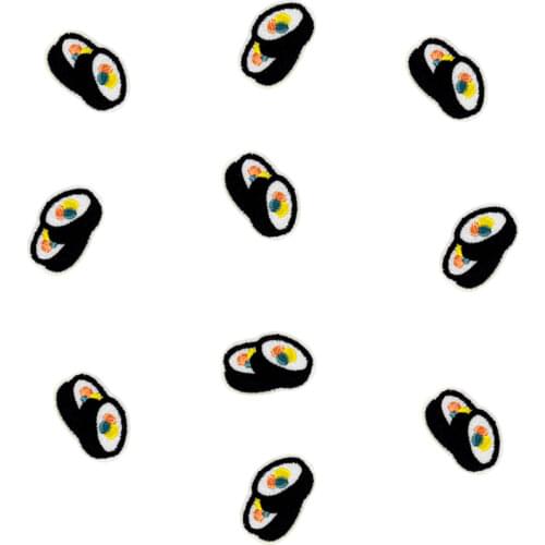 Diy Sushi patches for clothing iron embroidered patch applique iron on patches sewing accessories badge stickers on clothes bags