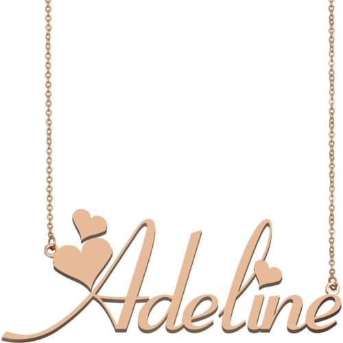 Adeline Name Necklace, Custom Name Necklace for Women Girls Best Friends Birthday Wedding Christmas Mother Days Gift