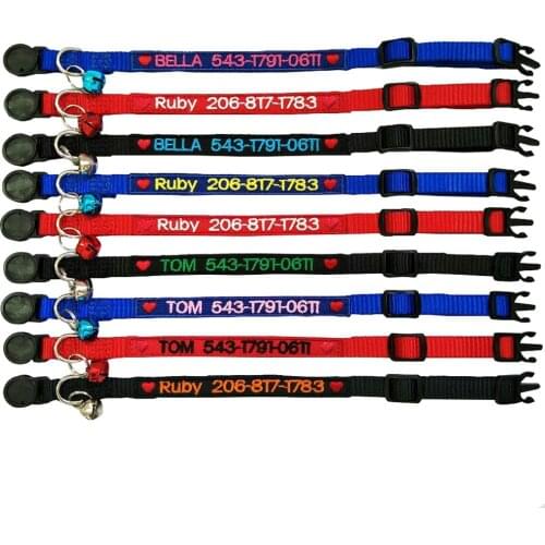 Custom Embroidered ToughDog Collar,Personalized Dog Tag Chain Phone Name ID Collar for big large small women poodles cat