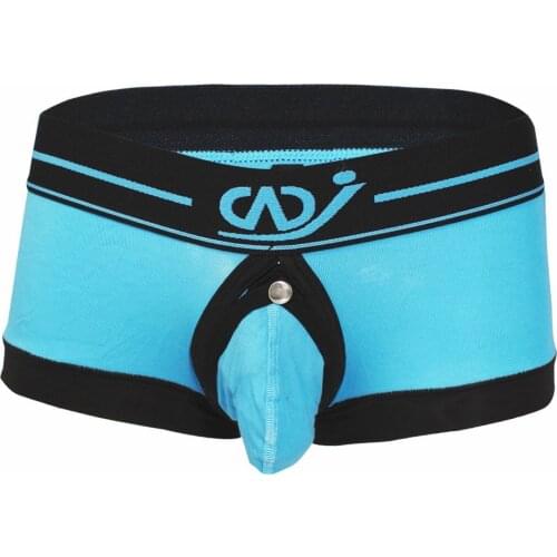 Sexy Male Underwear Men Boxer Shorts Open Crotch Front Sexy Mens Boxers Penis Sheath Male Removable Pouch Gay Sleepwear Panties