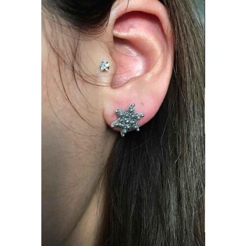 Ring Stick Oxidized Filigree Silver Lady Earrings