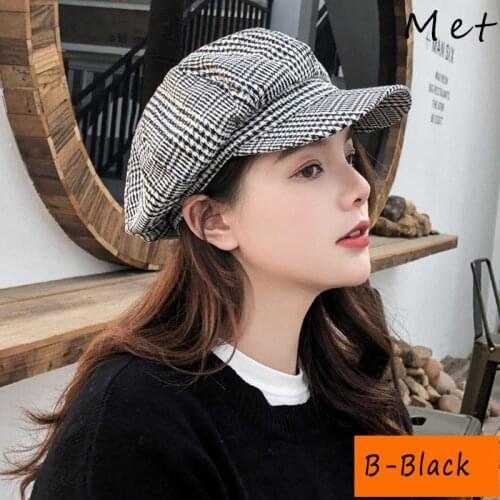 W03 Womens Hat Berets For Womens Autumn And Winter Beret Female Navy Hat Fashionable Casual Octagonal Retro Hats Peaked Cap
