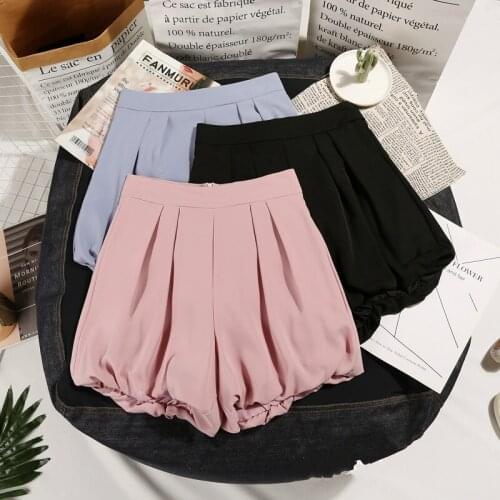 Chiffon Lantern Shorts Female Summer 2020 New Korean High Waist Loose Outer Wear Bud Shorts Girls Ladies Short Shorts