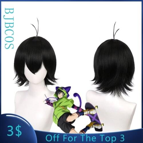 Sk8 the Infinity Miya Cosplay 33cm Wig Short Black Wig Cosplay Anime Cosplay Wigs Heat Resistant Synthetic Wigs Halloween