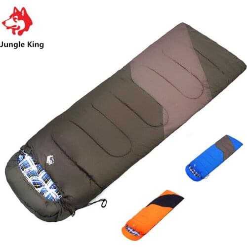 Jungle King CY0906 Cotton Filling Envelope Sleeping Bags Outdoor Waterproof Camping Gear -5 Degree Splicing Double Sleeping Bags