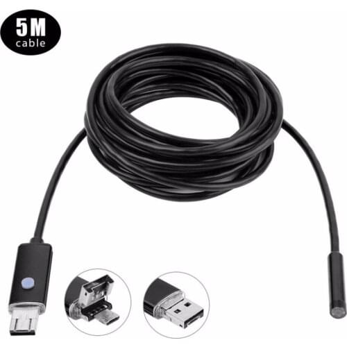 8mm / 8.0mm 5M USB Endoscope Waterproof Borescope Inspection Camera for Android Black Gold Red