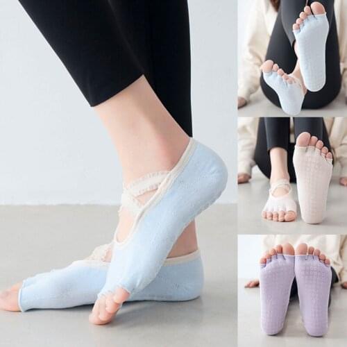 Women High Quality Bandage Yoga Socks Anti-Slip Quick-Dry Damping Pilates Ballet Socks Good Grip For Women Cotton Socks