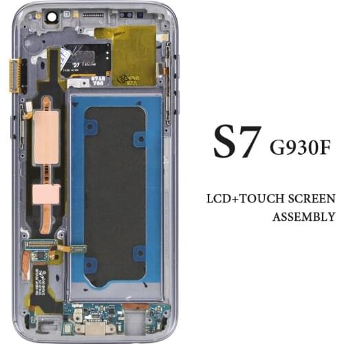 Tested AMOLED For Samsung S7 LCD With Frame Black White Gold Silver Pink G930F Touch Assembly LCD Tested one by one