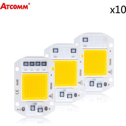 10pcs 20W 30W 50W COB LED Chip Lamp 220V 110V LED Diode Array Matrix High Lumen No Flicker DIY Floodlight Spotlight Source