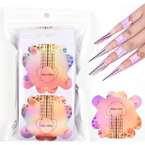 100pcs/pack Professional Nail Forms Stickers for Extension Gel Acrylic Tips Extension Nails Builder Guide Quick Extend Tools
