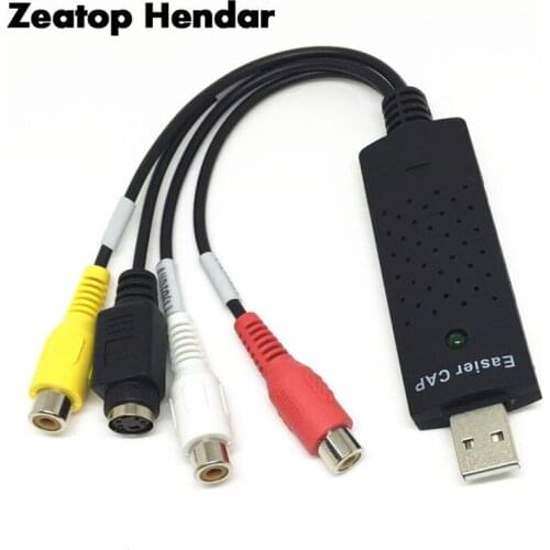 100Pcs USB 2.0 Easiercap Video DVR Card TV DVD VHS Capture Card AV Adapter for Computer CCTV Camera