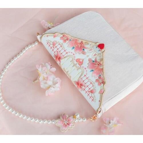 2021 Hot sale Embroidery Rabbit Cherry Bag white heart cover chinese crossbody bagswallet tote bags for women