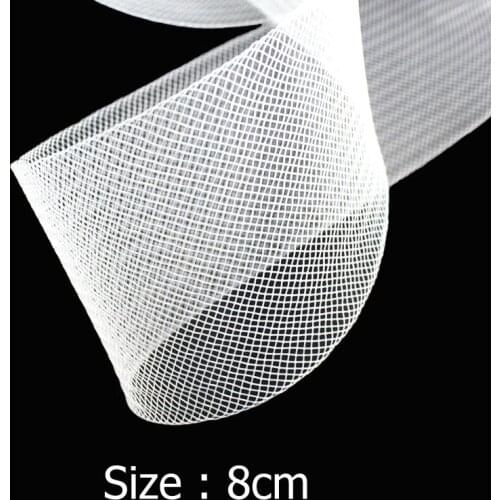 3"(8.0cm) Flat Hard Stiff Plain Crins Horsehair Crinolines Braid For Dress Make 100yard/lot #2Color