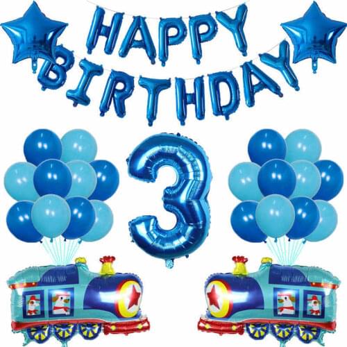 38Pcs Train Balloon Fire Truck Ambulance School Bus Transportation Engineering Car Ballon Birthday Party Decor Kids Car Toy Gift