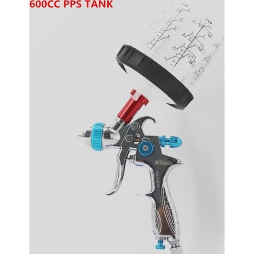 HVLP car spray gun, fast fixed cup automatic feeding spray gun, high atomization spray gun with PPS cup and adapter