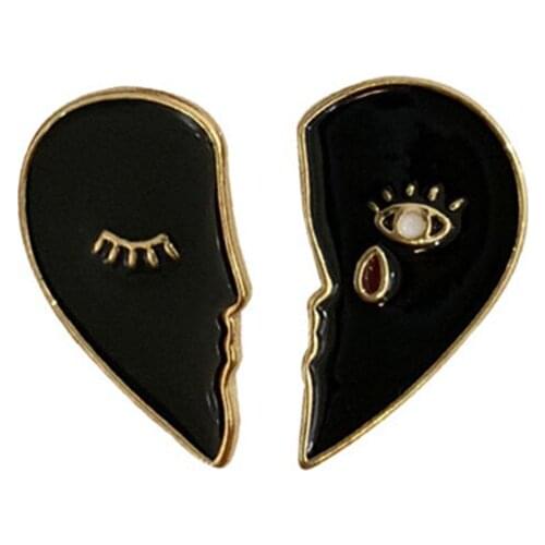 Free shipping 10 pair/ lot New Design fashion jewelry accessories enamel heart face earrings