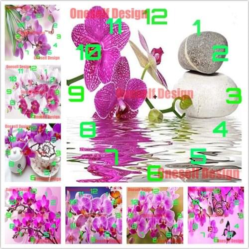 Flower 5d diamond painting full square/round clock flower diamond embroidery sale clock diamond mosaic sale home Christmas gift