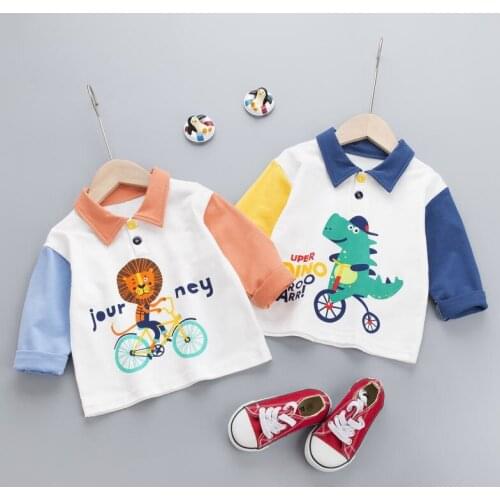 Children Hoodies Sweatshirts Boys Girls Kids Cartoon Lapel Cotton Pullover Tops Baby Girls Spring Autumn Clothes 1 2 3 4 Years