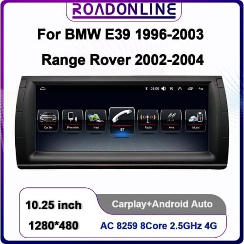 ROADONLINE For BMW E39 1996-2003 Range Rover 2002-2004 Android Octa Core 4+64G Car Multimedia Player Stereo Receiver Radio