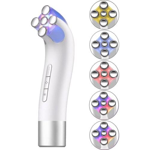 Electric Handheld Ion Tophoresis Led Light Therapy Skin Tightening Rf Ems Face Lifting Beauty Device