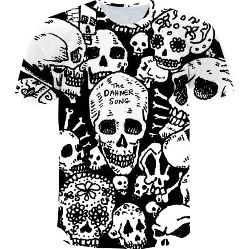 Mens 3D T-shirt Explosive Hot Sale Summer Polyester Skull Head Hip Hop T-shirt Oversized Casual Top Short Sleeve Shirt XXS-6XL
