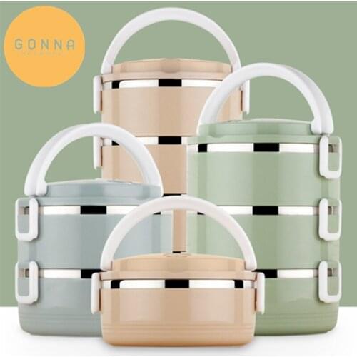 304 stainless steel insulated lunch box double-layer multi-layer plastic lunch box spill-proof lunch box