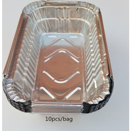 10pcs/Pack Aluminum Foil Grill Drip Pans for BBQ Weber Grills Roasting 700ml BBQ Aluminum Foil Grease Drip Pans Kitchen Utensils