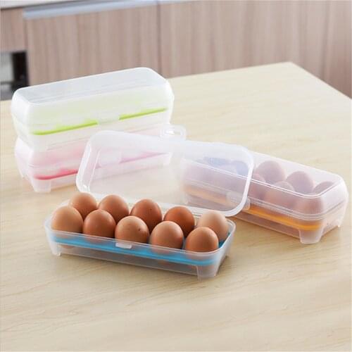 1pc 10 Eggs Tray Egg Holder Egg Storage Box Refrigerator Crisper Storage Container Home Storage Organization for Home Kitchen