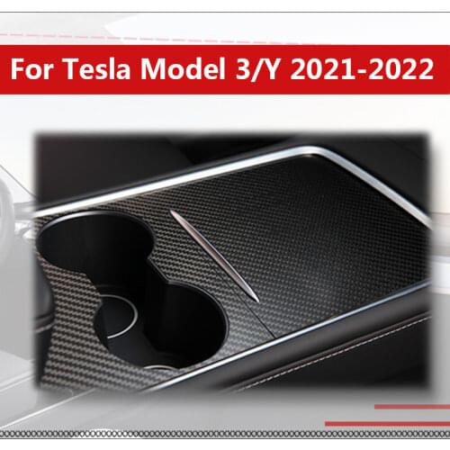 Model3 Center Console Cover For Tesla Model 3 Y 2021 accessories Real Carbon Fiber Central Interior Accessories Control Panel