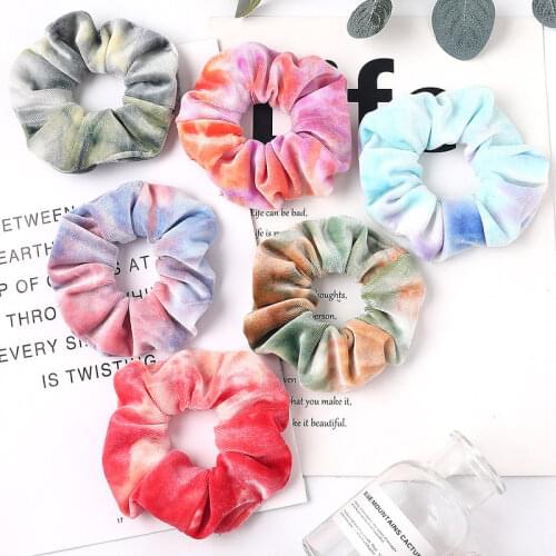 Fashion Velvet Scrunchies Elastic Hair Bands Elegant Gradient Color Womens Hair Scrunchie Girls Scrunchies Hair Accessories