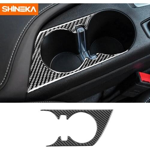 Interior Mouldings For Chevrolet Camaro Carbon Fiber Car Cup Holder Panel Decoration Cover Stickers For Chevrolet Camaro 2016