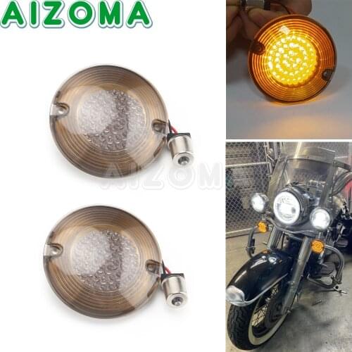 Motorcycle 3 1/4 in Bullet 1156 LED Inserts Turn Signal Light for Harley Touring Softail Deluxe Road King FLHT FLTR FLHRC FLSTC