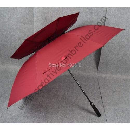 3lots get 1 lot free Real double layers 210T pongee golf umbrellas fiberglass auto open,anti-thunder,anti static,colour random