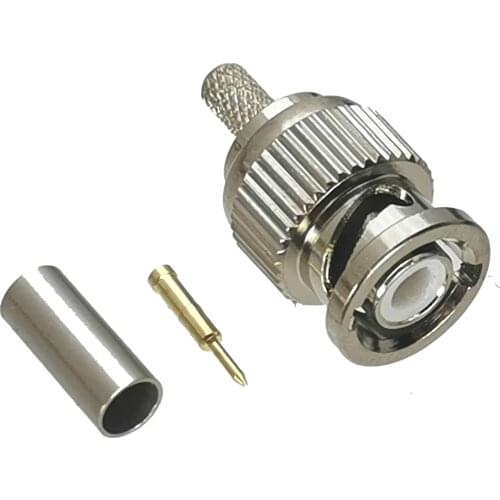 1Pcs Connector Mini BNC miniBNC Male plug Crimp For RG316 RG174 LMR100 Cable 50ohm RF Adapter Coaxial High Quanlity